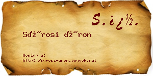 Sárosi Áron névjegykártya